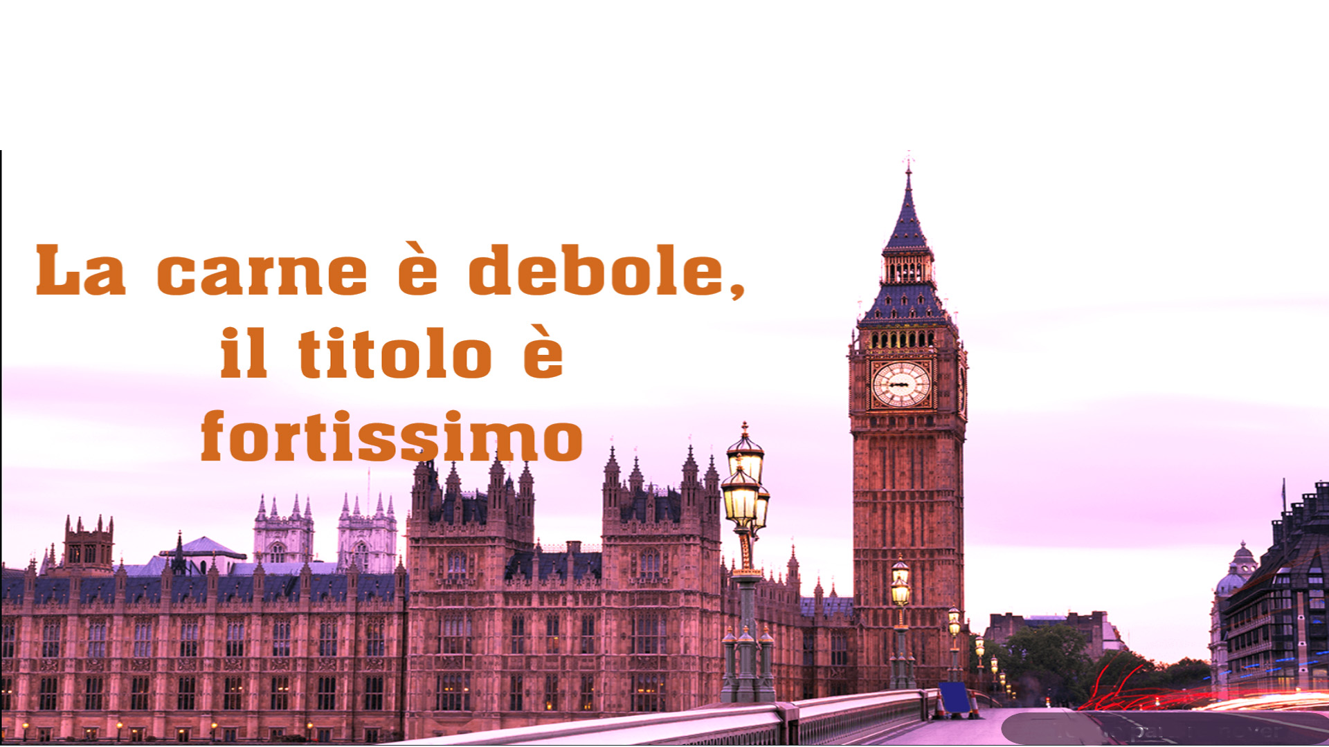 La carne è debole, il titolo è fortissimo