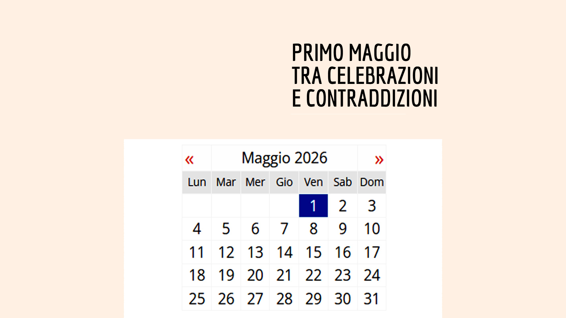 EDITORIALE MAGGIO 2026