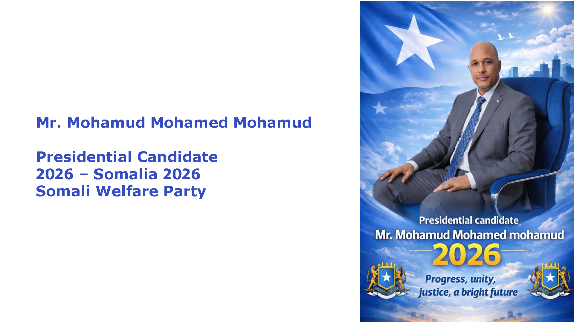 Intervista esclusiva di Antonio Peragine al Candidato alla Presidenza della Repubblica della Somalia, Dr. Mohamud Mohamed Mohamud