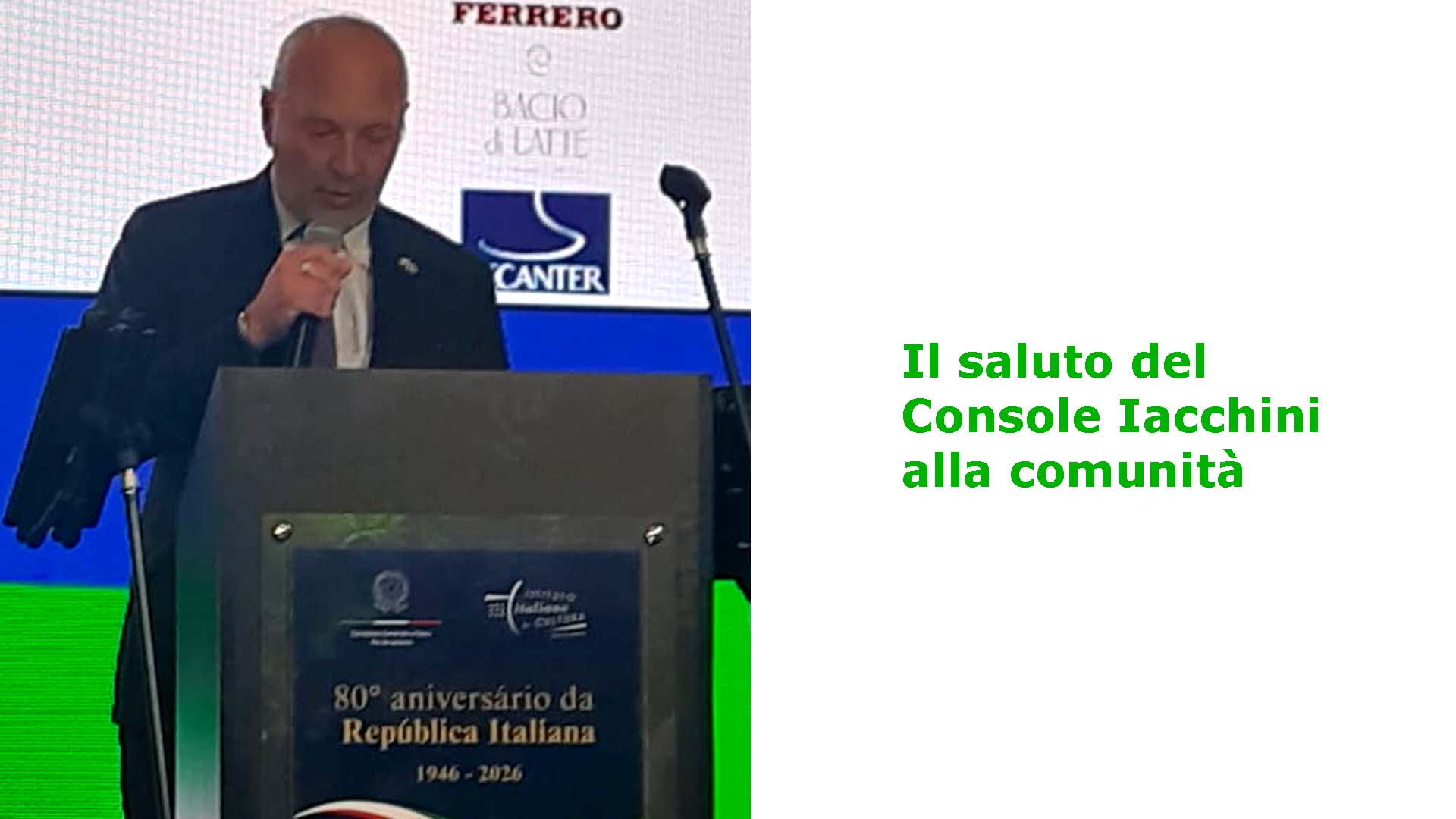 Rio de Janeiro celebra gli 80 anni della Repubblica Italiana: il saluto del Console Iacchini alla comunità