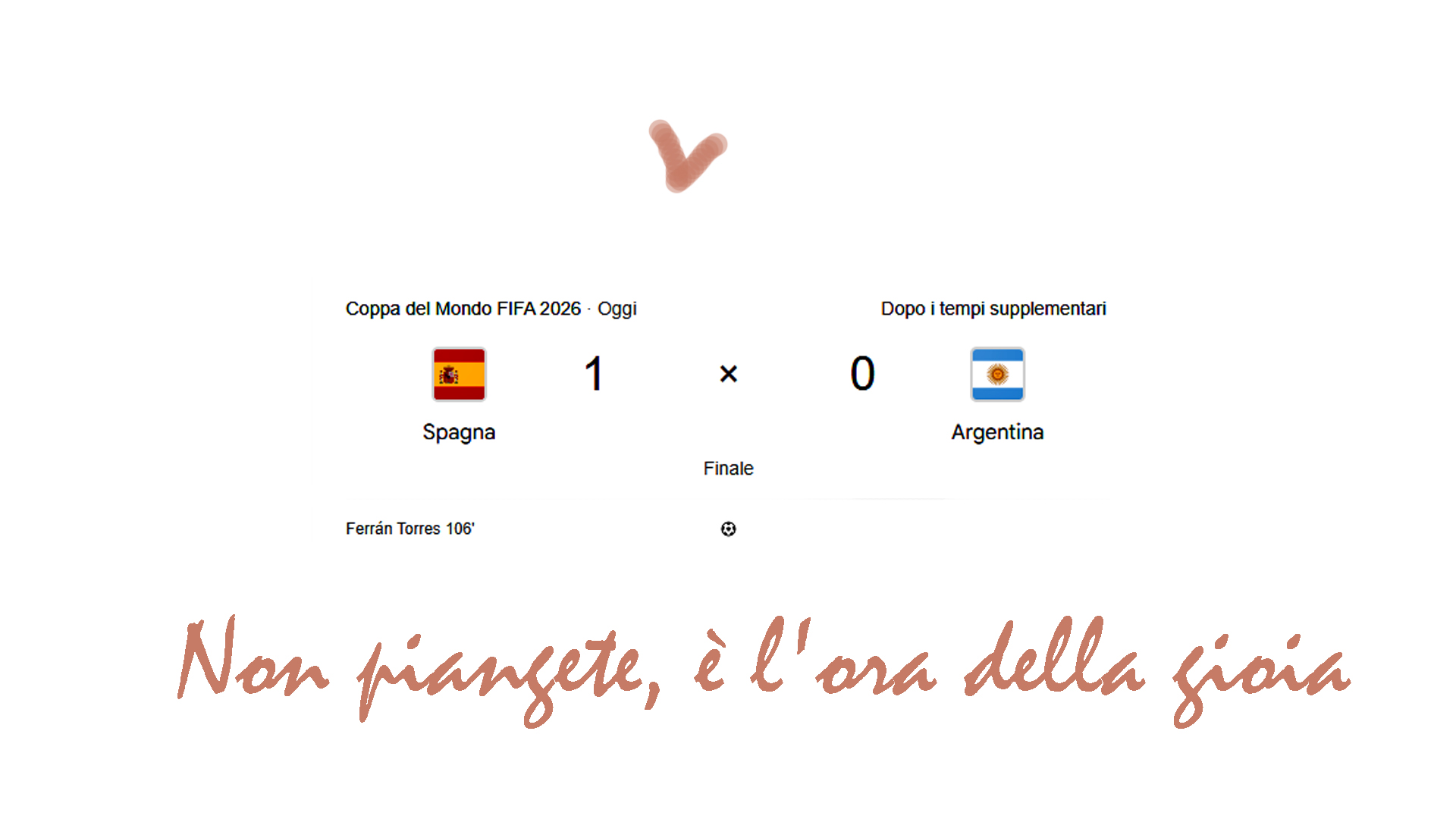 Non piangete, è l’ora della gioia